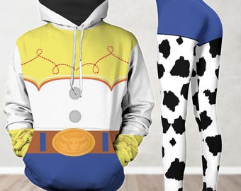 Toy Story Jessie Hoodie And Leggings, Jessie Cowgirl Cosplay Costume, Halloween Disney Character Hoodie, Women Leggings, Gift For Her