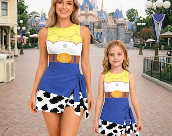 Halloween Jessie Cowgirl Tennis Skirt Dress, Disney Jessie Matching Dress, Toy Story Character Costume, Jessie Cosplay, Gift For Her