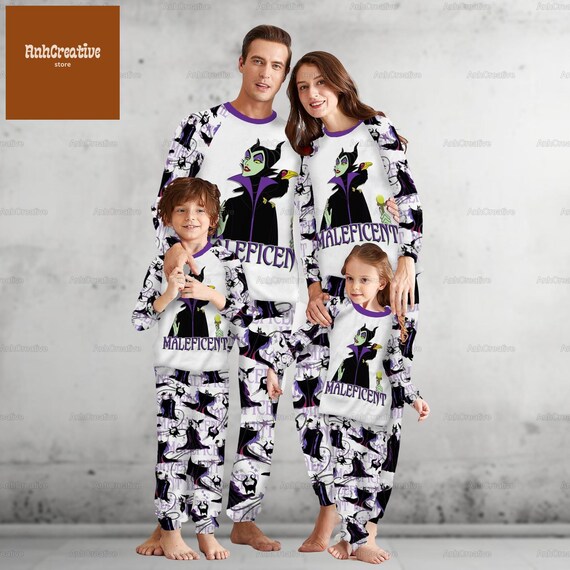 Maleficent Pajamas Family Disney Villains Christmas Pajamas Set Halloween Witch Matching Pajamas Set Holiday Pajamas Magic Kingdom Etsy
