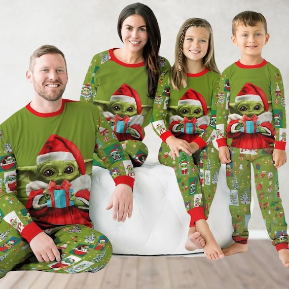 Baby yoda christmas family pajamas sale