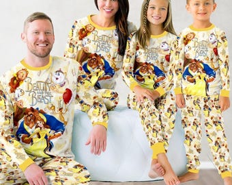 Beauty and the Beast Pajamas Set, Princess Belle Holiday Pajamas