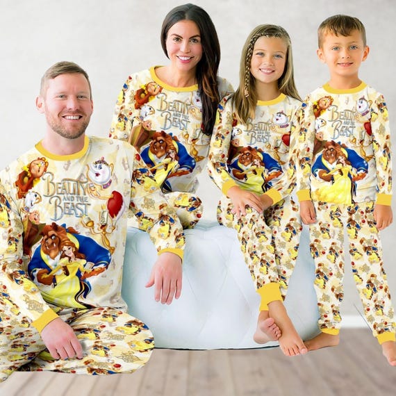 Beauty and the Beast Christmas Pajamas, Princess Belle and Beast