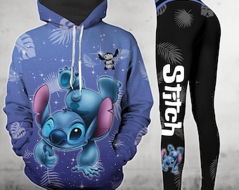 Stitch Ohana Means Family Hoodie And Leggings, Disney Stitch Shirt, Legging For Women, Gifts For Her, Movie Cartoon Shirt, Family Gifts
