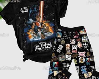 Star Wars The Empire Strikes Back Pajamas Set, Starwars T-shirt, Disneyland Pajamas Pants, Movie Christmas Pajamas, Disney Family Shirt