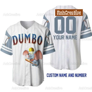 Custom Dumbo Baseball Jersey, Flying Elephant Baseball Shirt, Disney Jersey Shirt, Dumbo Lover Gifts, Cartoon Shirt, Disney Vacation Shirt