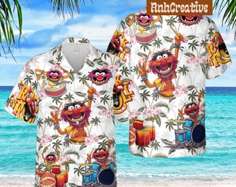 Animal Muppet Pineapple Custom Hawaii Shirt, Tropical Hawaiian Shirt, Pineapple Fruit Button Up Shirts, Hawaiian Shirt For Women, Men