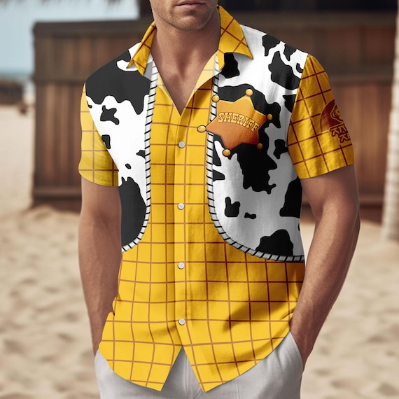 Woody Button Shirt, Woody Toy Story Costume Cosplay, Toy Story