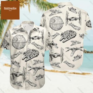 Star Wars Shirt, Star Wars Starship Button Shirt, Star Wars Movie Hawaiian Shirt, Star Wars Gifts, Disney Vacation Shirt, Movie Lovers