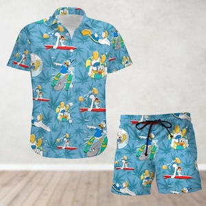 Donald Duck Hawaiian Shirt, Beach Shorts, Disneyworld Shirt, Cartoon Summer Shirt, Disney Vacation, Tropical Shirt, Disney Fan Apparel