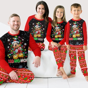 Christmas Mickey Family Pajamas Set Mickey Santa Hohoho Pajamas Disney Movie Xmas Shirt Pants Set Disney Christmas Family Pajamas Etsy