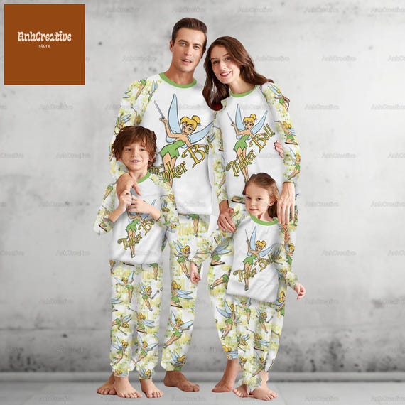 Pigiama coordinato per la famiglia di Trilli, set pigiama Disney di Trilli,  pigiama natalizio Disney, pigiama natalizio dei cartoni animati Disneyland  - Etsy Italia