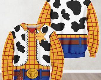 Camisa de Halloween del Sheriff Woody, disfraz de Woody para cosplay, sudadera con capucha de Toy Story de Disney, sudadera de dibujos animados, sudadera con capucha y cremallera de la película, regalo para él y para ella