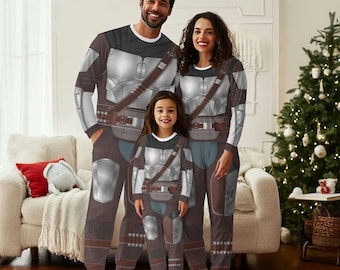 Star Wars Mandalorian Pajamas Set, Mandalorian Family Pajamas, Disney Movie Christmas Pajamas, Halloween Mandalorian Cosplay Costume