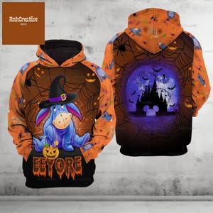 Halloween Eeyore Hoodie, Winnie The Pooh Eeyore Hoodie, Halloween Hoodie, Disney Movie Hoodie, Eeyore Lover Gift, Hoodies For Men Women