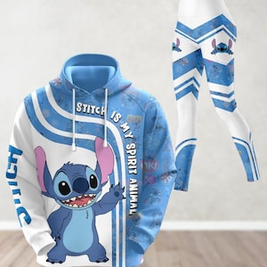Cute Stitch Hoodie And Leggings, Stitch Is My Spirit Animal Shirt, Disney Lilo And Stitch Hoodie, Movie Cartoon Hoodie For Men Women