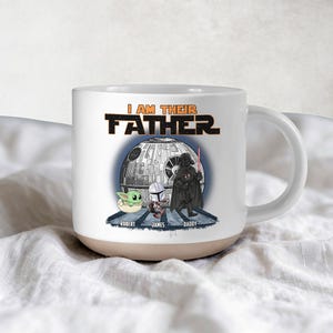 Custom I am The Father Ceramic Mug, Disney Star Wars Mug, Personalized Kid Name Darth Vader And Baby Yoda Cup, Fathers Day Gift For Dad