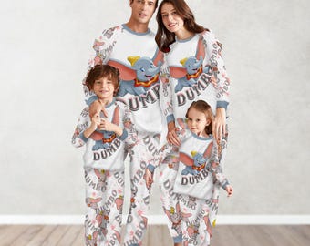 Dumbo Matching Family Pajamas Set, Dumbo Elephant Christmas Pajamas, Disney Dumbo Holiday Pajamas, Dumbo Womens Pajamas, Disney Pajamas
