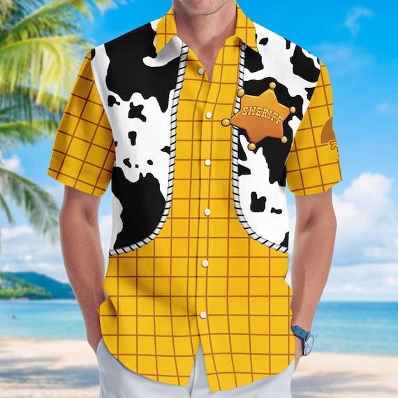 Woody Button Shirt, Woody Toy Story Costume Cosplay, Toy Story