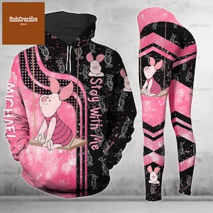 Disney Piglet Hoodie And Leggings, Custom Piglet Winnie The Pooh Hoodie, Cartoon Leggings For Women, Disneyland Shirt,Disneyworld Shirt
