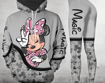 Personalisierte Minnie Maus Hoodie und Leggings, Disney Minnie Shirt, Film Cartoon Hoodie, Disneyland Disneyworld Shirt, Magic Kingdom