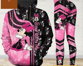Disney Minnie Hoodie And Leggings, Custom Minnie Character Hoodie, Minnie Mouse Hoodie, Minnie Leggings For Women, Gifts For Her Women
