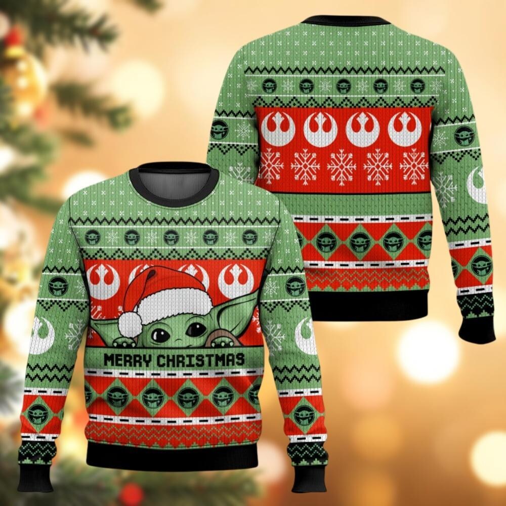 Baby Yoda Ugly Christmas Sweater, Star Wars Sweater Family, Merry Christmas Sweater, Disney Movie Shirt, Grogu Holiday Sweater Teesummer