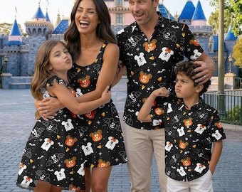 Halloween Mickey Boo Matching Family Shirt, Disney Mouse Ghost Dress, Magic Kingdom, Disneyland Halloween Hawaiian Shirt, Family Gift