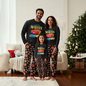 Lightning McQueen Christmas Family Pajamas Set, Disney Cars Movie Holiday Pajamas, Pixar Cars Loungewear, Racing Sweatshirt And Pants