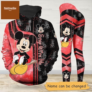 Disney Mickey Hoodie And Leggings, Custom Mickey Character Hoodie, Mickey Mouse Hoodie, Mickey Leggings For Women, Gifts For Him Men