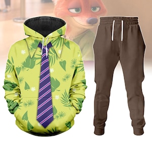 Halloween Nick Wilde Costume Hoodie, Men Joggers, Disney Zootopia Cosplay Costume, Animal Kingdom, Disneyland Shirt, Disneyworld Shirt