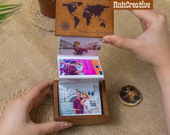 Nuestras aventuras Caja de fotos de madera personalizada, Caja de memoria de madera, Regalos personalizados, Caja de fotos personalizada, Caja de recuerdos grande, Álbum de fotos