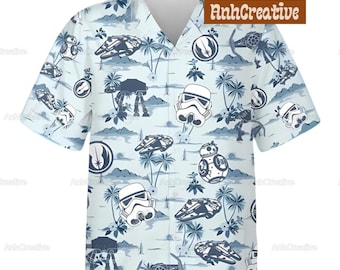 Camisa hawaiana de Star Wars, regalo de verano para Hawái, camisa de Darth Vader, camisa de Baby Yoda, camisa hawaiana de Stormtrooper, camisa de verano de Star Wars