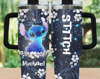 Benutzerdefinierte Stitch Tumbler 40 Unzen, Disney Lilo Stitch-Kaffeebecher, Disneyworld Bechertasse, Disney Trip Insulierte Becher, Disneyland Tasse