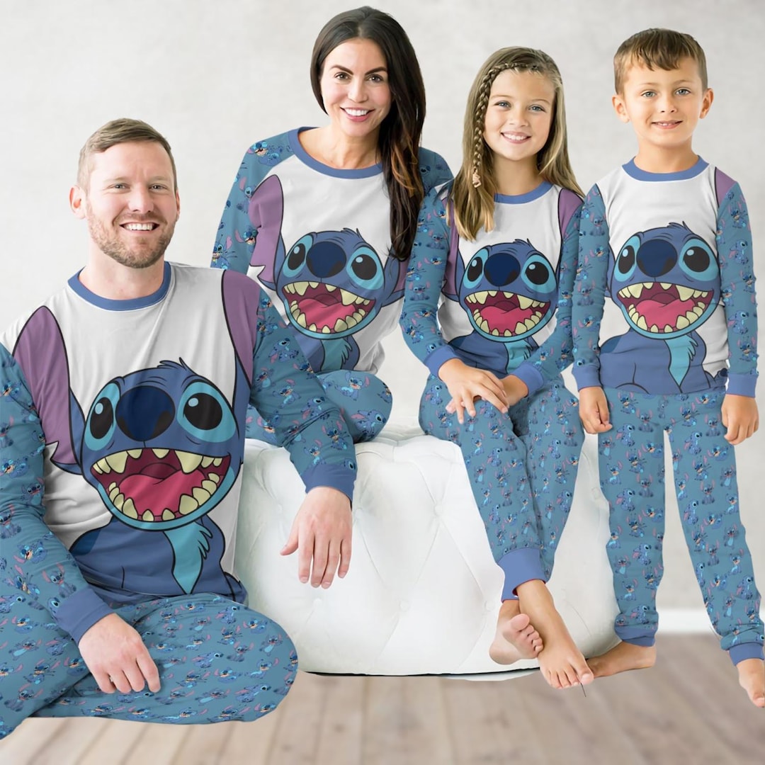 Stitch Matching Family Pajamas, Lilo Stitch Pajamas Set, Disney Movie  Christmas Pajamas, Ohana Mean Family, Disneyworld Holiday Pajamas