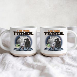 Custom I am The Father Ceramic Mug, Disney Star Wars Mug, Personalized Kid Name Darth Vader And Baby Yoda Cup, Fathers Day Gift For Dad