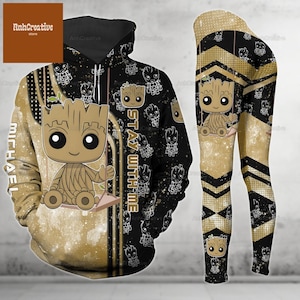 Disney Groot Hoodie And Leggings, Custom Baby Groot Hoodie, Leggings For Women, Disneyland Shirt, Disneyworld Shirt, Gifts For Her Him