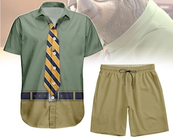 Camisa de Halloween con botones de Flash el Perezoso, pantalones cortos para hombre, disfraz de cosplay de Zootopia de Disney, Animal Kingdom, Disneyland, camisa de Disney World