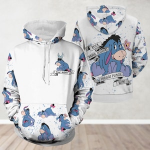 Funny Eeyore Hoodie, Custom Disney Eeyore Sweatshirt, Winnie The Pooh Shirt, Movie Cartoon Zip Hoodie For Women Men, Eeyore Lover Gifts