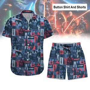 Star Wars Button Shirt, Men Shorts, Starwars Hawaiian Shirt, Disney Movie Shirt, Disneyland Hawaii Shirt, Disneyworld, Magic Kingdom