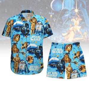 Retro Disney Star Wars Button Shirt, Star Wars Movie Hawaiian Shirt, Disney World Shirt, Disney Family Shirt, Beach Shirt, Summer Shirt