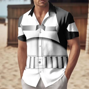 Stormtrooper Costume, Disney Cosplay Costume, Star Wars Button Shirt, Stormtrooper Armor, Galactic Empire Shirt, Galaxy&#39;s Edge Shirt