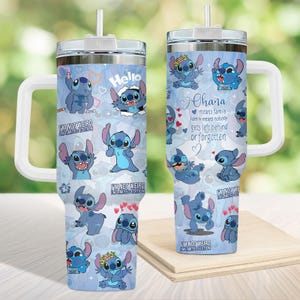 Custom Lilo And Stitch Tumbler 40Oz, Disney Stitch Coffee Tumbler, Movie Cartoon Tumbler, Disneyworld Tumbler, Stitch Insulated Tumbler
