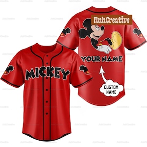 Camiseta de béisbol personalizada de Mickey Mouse, camiseta de béisbol de dibujos animados, camiseta de Disneyland, camiseta de Disneyworld, camiseta de Magic Kingdom, regalo de cumpleaños de Disney