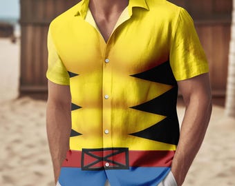 Halloween Wolverine Costume Cosplay, Wolverine Character Button Shirt, Superhero Hawaiian Shirt, Deadpool And Wolverine Movie Shirt