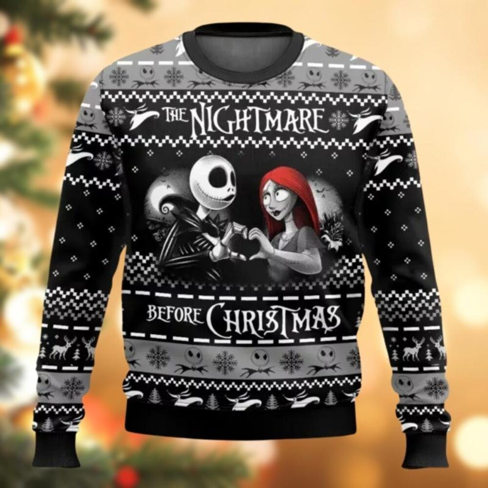 Christmas Jack And Sally Sweater, Nightmare Before Christmas Ugly Sweater Shirt, Jack Skellington Couple Sweater, Disney Movie Sweater Teesummer