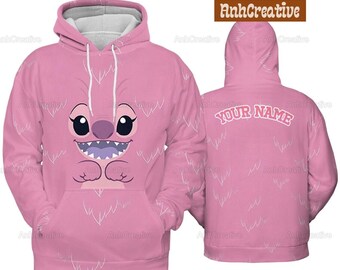 Custom Stitch Angel Costume Cosplay, Lilo Stitch Hoodie, Angel Hoodie, Disneyland Hoodie, Disney Halloween Shirt, Angel Gifts For Her Women