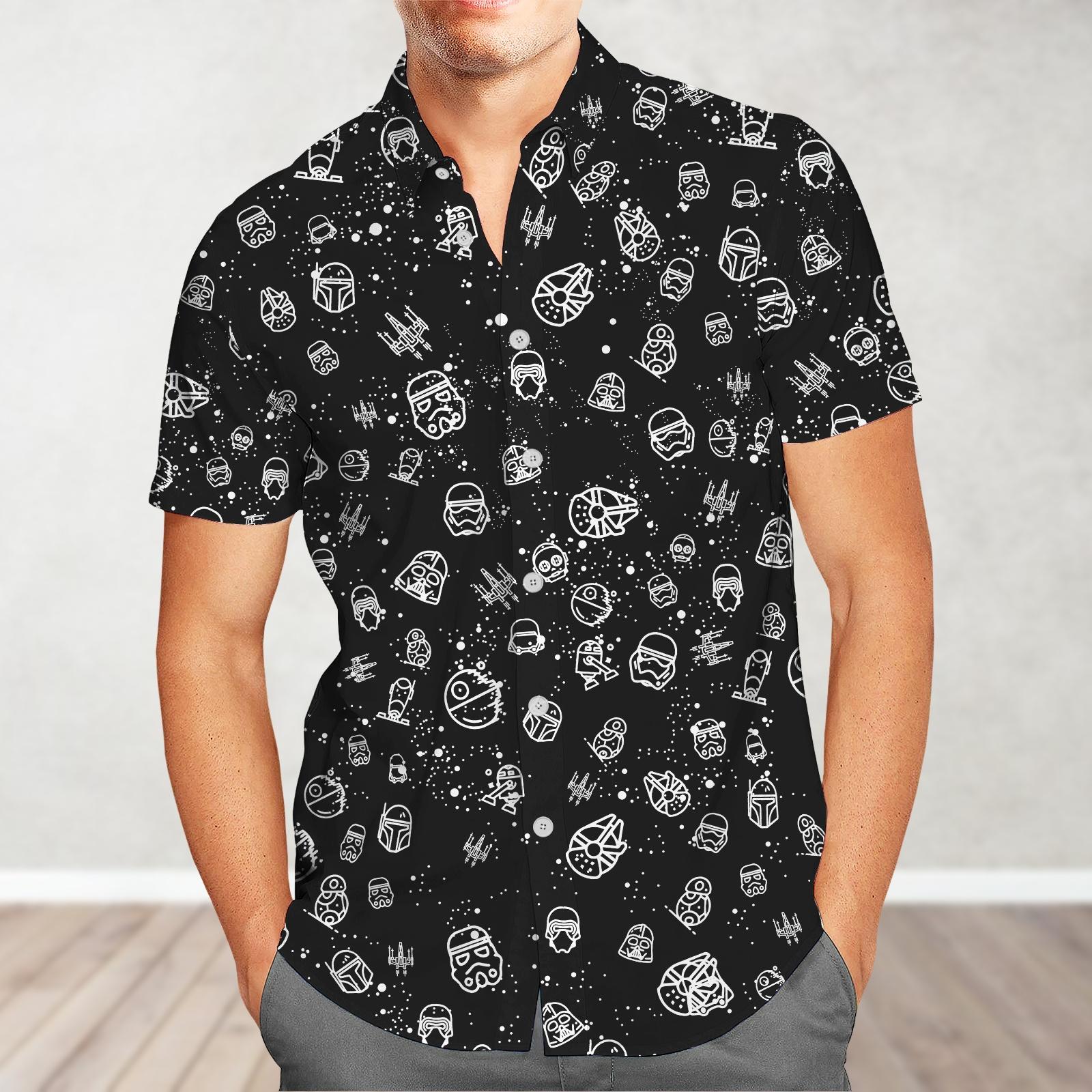 スターウォーズ アロハシャツ、メンズ ハワイアンシャツ、SF