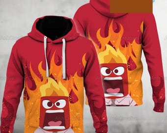Anger Inside Out Hoodie, Disney Inside Out Movie Shirt, Anger Hoodie,  Inside Out Cosplay, Inside Out Costume, Inside Out Characters Hoodie - Main Image