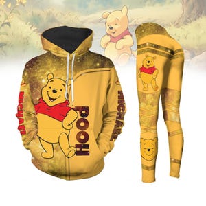 Custom Winnie Pooh Hoodie And Leggings, Disney Movie Cartoon Hoodie, Pooh Bear Shirt, Disneyland Shirt, Disney World Shirt, Disney Trip