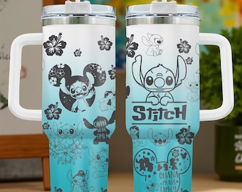 Vaso de Stitch de 40 oz, vaso de Stitch de Disney, vaso de Lilo y Stitch, vaso térmico de Stitch, vaso de Stitch, regalo de cumpleaños para fans de Disney